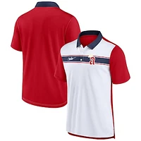 Men's Nike  White/Red California Angels Rewind Stripe Polo