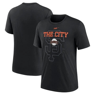 Men's Nike  Black San Francisco Giants Rewind Retro Tri-Blend T-Shirt