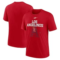 Men's Nike  Red California Angels Cooperstown Collection Rewind Retro Tri-Blend T-Shirt