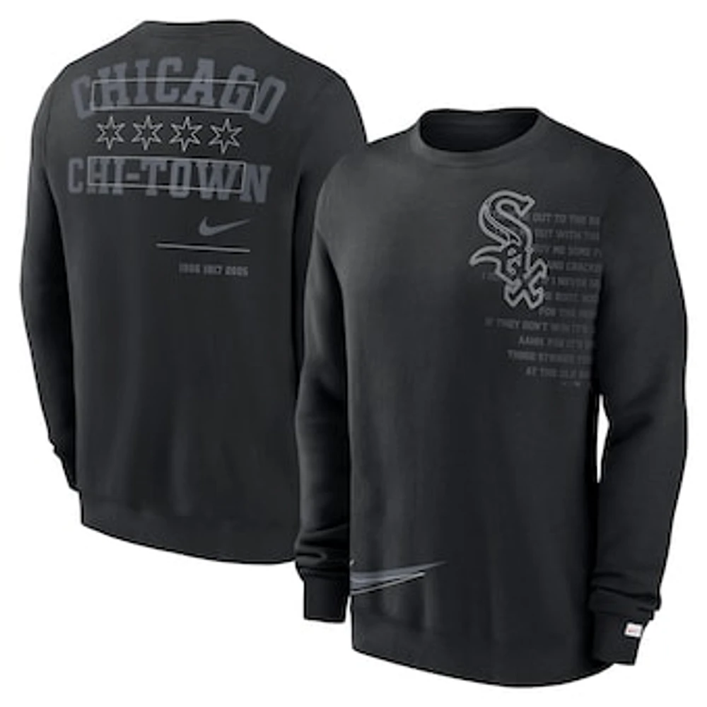 Men's Nike Black Chicago White Sox Statement Ball Game Fleece Pullover Sweatshirt