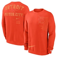 Men's Nike Orange Detroit Tigers Statement Ball Game Fleece Pullover Sweatshirt