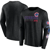 Men's Fanatics Black Chicago Cubs High Whip Pitcher - Long Sleeve T-Shirt