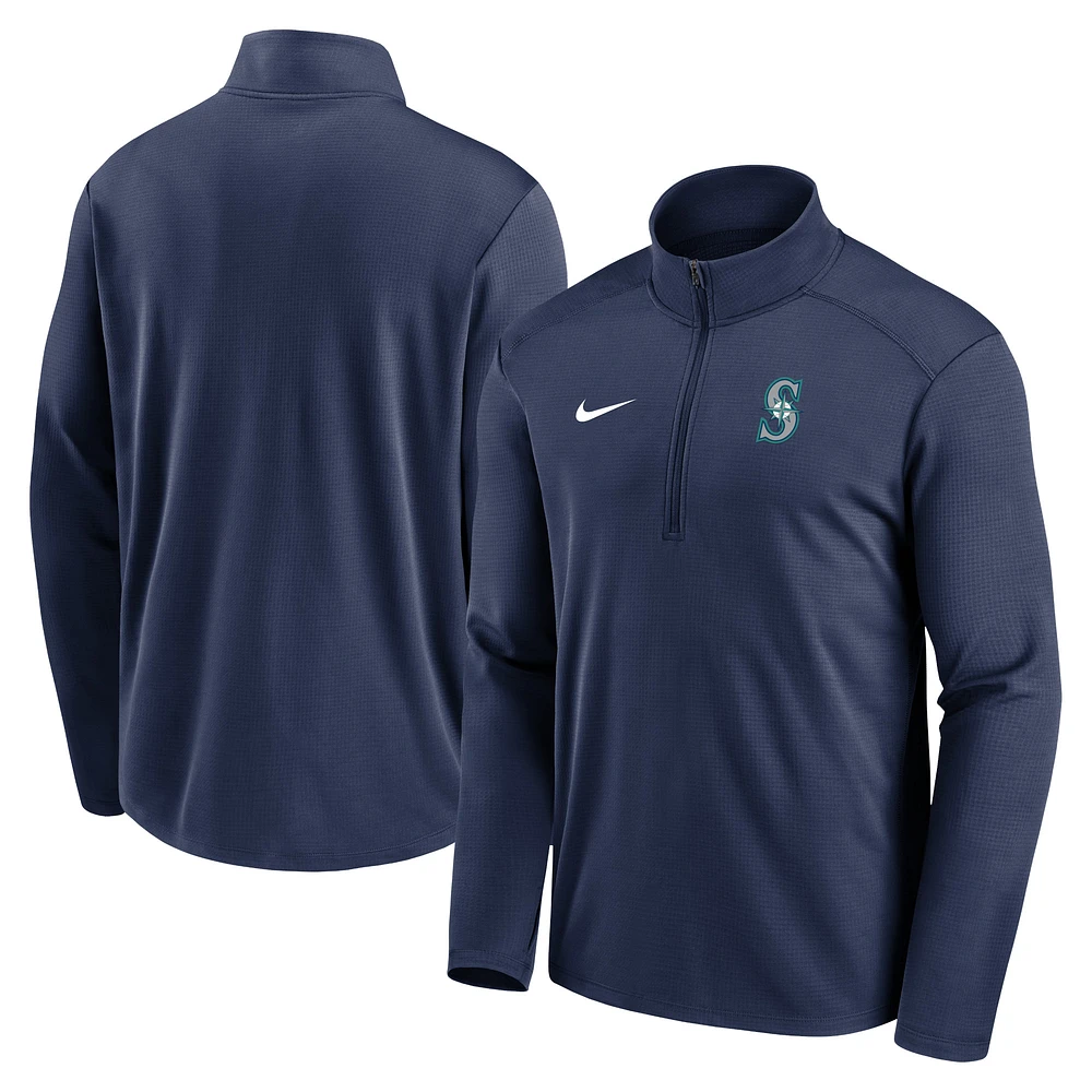 Men's Nike Navy Seattle Mariners Agility Pacer Lightweight Performance Half-Zip Top