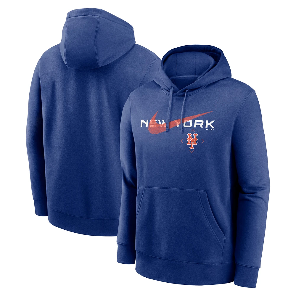 Men's Nike Royal New York Mets Swoosh NeighborHOOD Pullover Hoodie