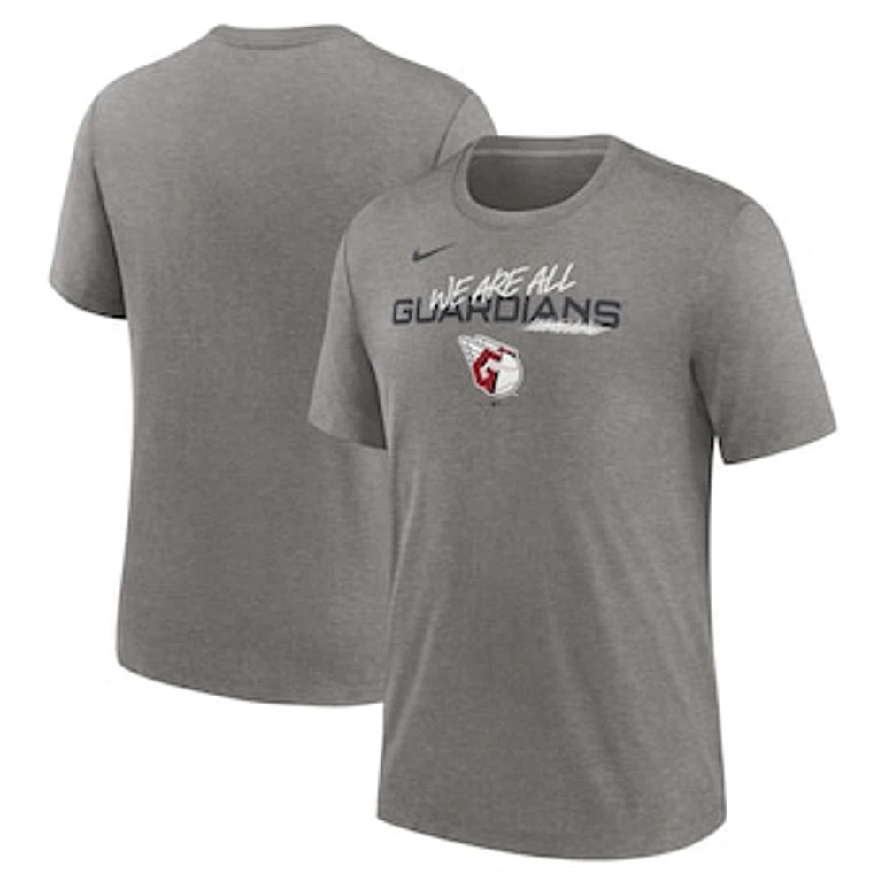 Men's Nike Heather Charcoal Cleveland Guardians We Are All Tri-Blend T-Shirt