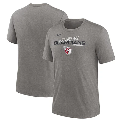 Men's Nike Heather Charcoal Cleveland Guardians We Are All Tri-Blend T-Shirt