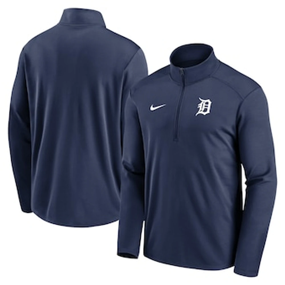 Men's Nike Navy Detroit Tigers Agility Pacer Performance Half-Zip - Top