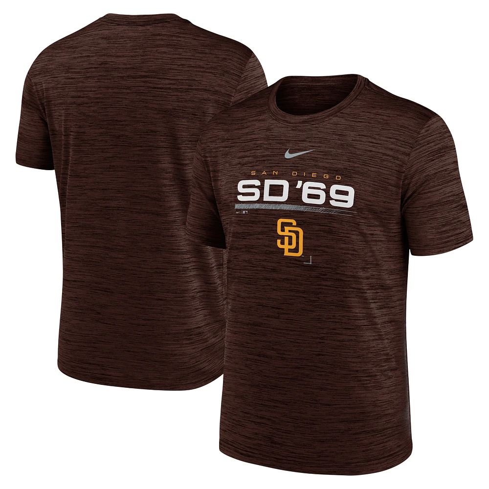 Men's Nike Brown San Diego Padres Wordmark Velocity Performance T-Shirt