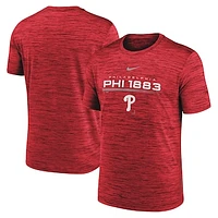 Men's Nike Red Philadelphia Phillies Wordmark Velocity Performance T-Shirt