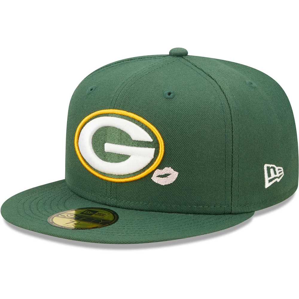 Men's New Era Green Bay Packers Lips 59FIFTY Fitted Hat