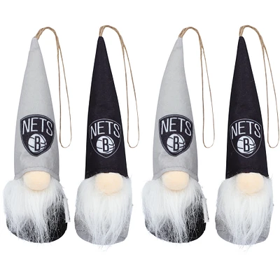 Brooklyn Nets 4-Pack Plush Gnome Ornament Set