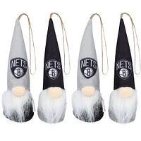 Brooklyn Nets 4-Pack Plush Gnome Ornament Set