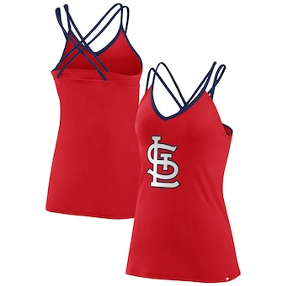 Women's Fanatics Red St. Louis Cardinals Barrel It Up Cross Back V-Neck Tank Top