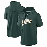 Men's Nike Green Athletics Springer Short Sleeve Team Pullover Hoodie