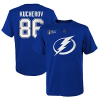 Youth Nikita Kucherov Blue Tampa Bay Lightning 2022 Stanley Cup Final Name & Number T-Shirt