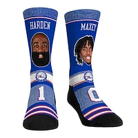 Rock Em Socks James Harden & Tyrese Maxey Philadelphia 76ers Teammates Player Crew Socks