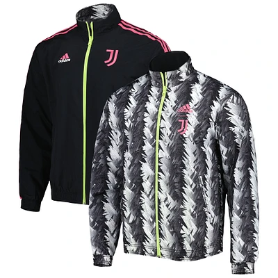 Men's adidas Black Juventus 2022/23 On-Field Team Logo Anthem Reversible Full-Zip Jacket