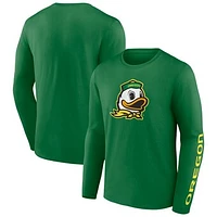 Men's Fanatics Green Oregon Ducks Double Time 2-Hit Long Sleeve T-Shirt