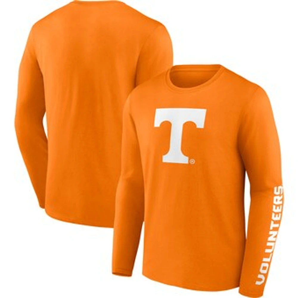 Men's Fanatics Tennessee Orange Tennessee Volunteers Double Time 2-Hit Long Sleeve T-Shirt