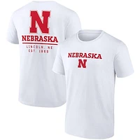 Men's Fanatics White Nebraska Huskers Game Day 2-Hit T-Shirt