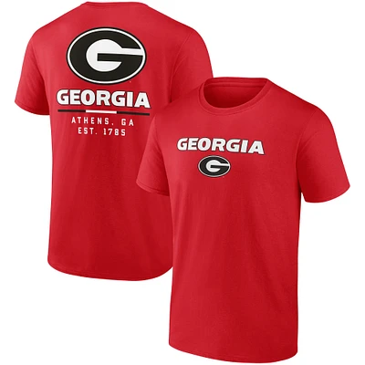 Men's Fanatics Red Georgia Bulldogs Game Day 2-Hit T-Shirt