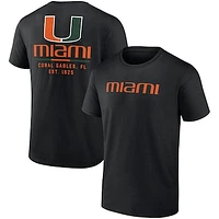 Men's Fanatics Black Miami Hurricanes Game Day 2-Hit T-Shirt