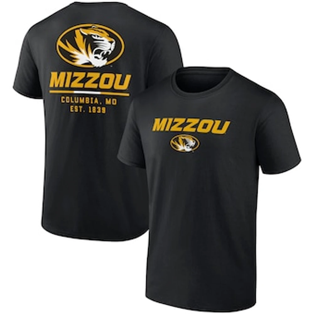 Men's Fanatics Black Missouri Tigers Game Day 2-Hit T-Shirt