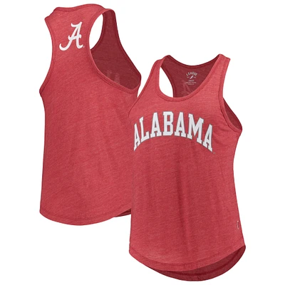 Women's League Collegiate Wear Heather Crimson Alabama Crimson Tide Two-Hit Intramural Tri-Blend Scoop Neck Racerback Tank Top