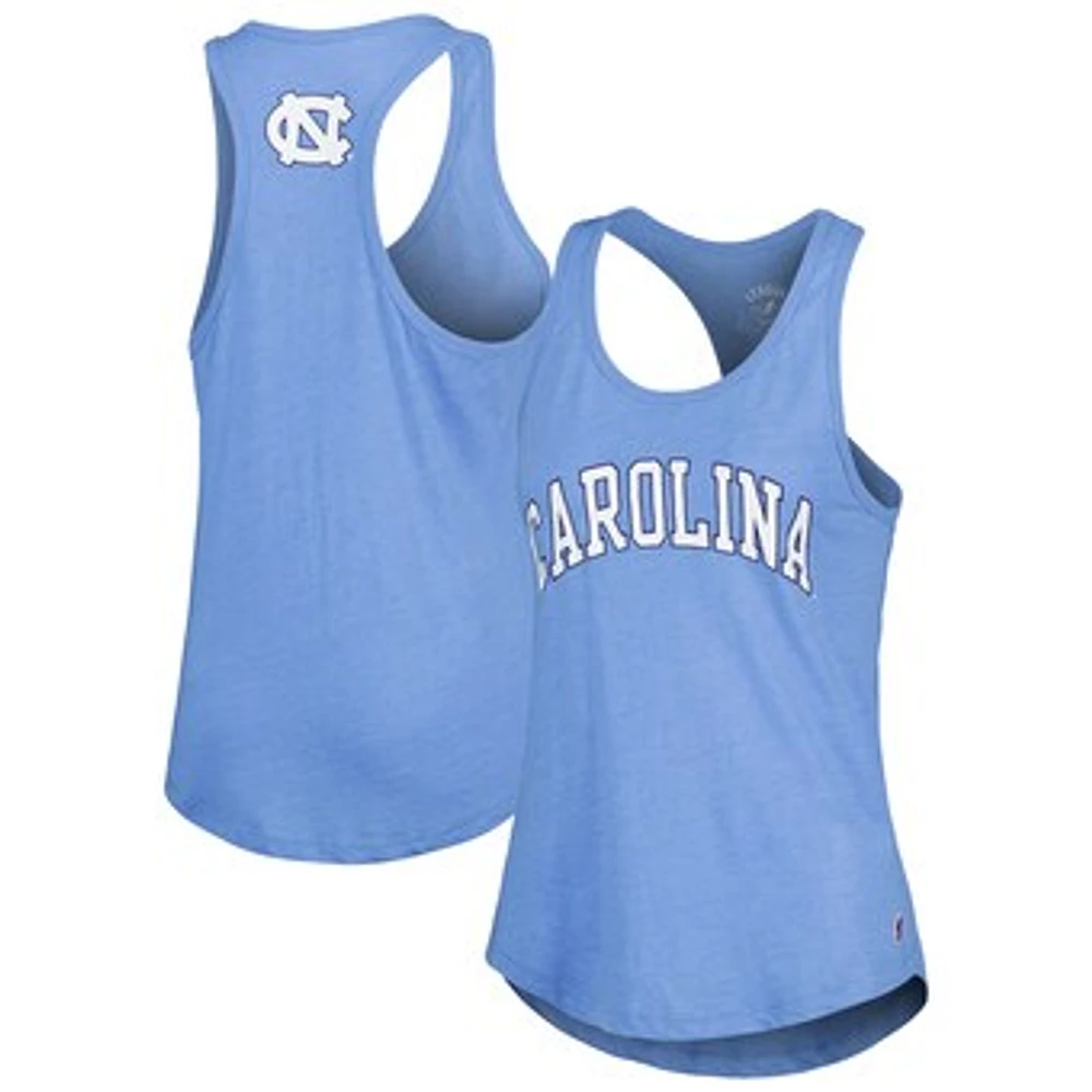 Women's League Collegiate Wear Carolina Blue North Tar Heels Two-Hit Intramural Tri-Blend Scoop Neck Racerback Tank Top