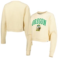 Women's League Collegiate Wear Cream Oregon Ducks Classic Campus Corded Timber Sweatshirt