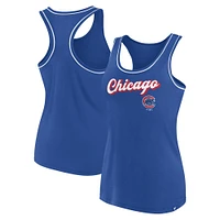 Women's Fanatics Royal Chicago Cubs Wordmark Logo Racerback Tank Top