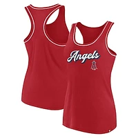 Women's Fanatics Red Los Angeles Angels Wordmark Logo Racerback Tank Top