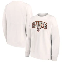 Women's Fanatics Cream San Francisco Giants Leopard Pullover Sweatshirt