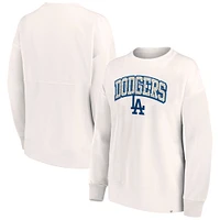 Women's Fanatics Cream Los Angeles Dodgers Leopard Pullover Sweatshirt