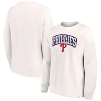 Women's Fanatics Cream Philadelphia Phillies Leopard Pullover Sweatshirt