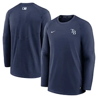 Men's Nike Navy Tampa Bay Rays Authentic Collection Logo Performance Long Sleeve T-Shirt