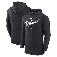 Men's Nike Heather Navy Detroit Tigers Authentic Collection Early Work Tri-Blend Performance Pullover Hoodie