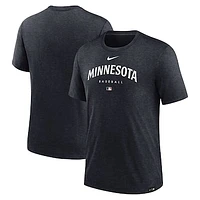 Men's Nike Minnesota Twins Heather Navy Authentic Collection Early Work Tri-Blend Performance T-Shirt