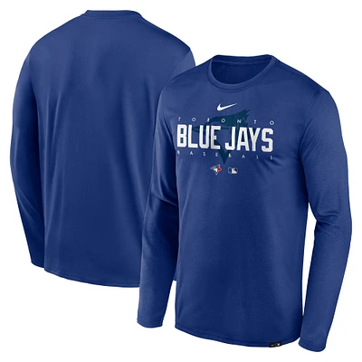 Men's Nike Royal Toronto Blue Jays Authentic Collection Team Logo Legend Performance Long Sleeve T-Shirt