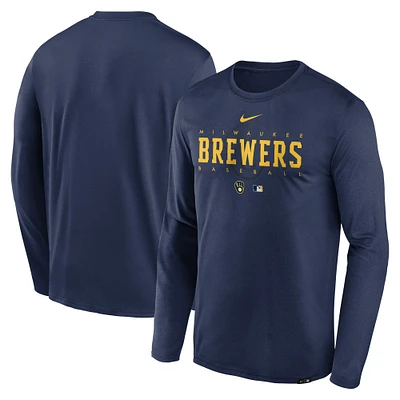 Men's Nike Navy Milwaukee Brewers Authentic Collection Legend Performance Long Sleeve T-Shirt