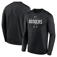 Men's Nike Black Los Angeles Dodgers Authentic Collection Team Logo Legend Performance Long Sleeve T-Shirt