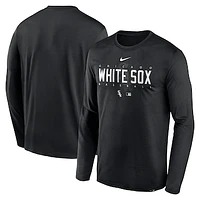 Men's Nike Black Chicago White Sox Authentic Collection Team Logo Legend Performance Long Sleeve T-Shirt