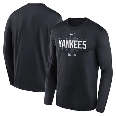 Men's Nike Navy New York Yankees Authentic Collection Team Logo Legend Performance Long Sleeve T-Shirt