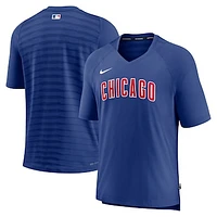 Men's Nike Royal Chicago Cubs Authentic Collection Pregame Raglan Performance V-Neck T-Shirt