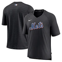 Men's Nike Black New York Mets Authentic Collection Pregame Raglan Performance V-Neck T-Shirt