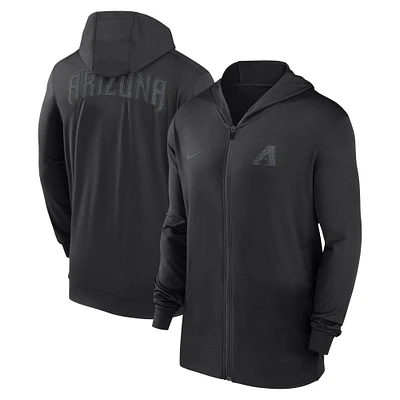 Men's Nike Black Arizona Diamondbacks Authentic Collection Travel Performance Lightweight Full-Zip Hoodie