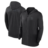 Men's Nike Black San Diego Padres Authentic Collection Travel Performance Lightweight Full-Zip Hoodie