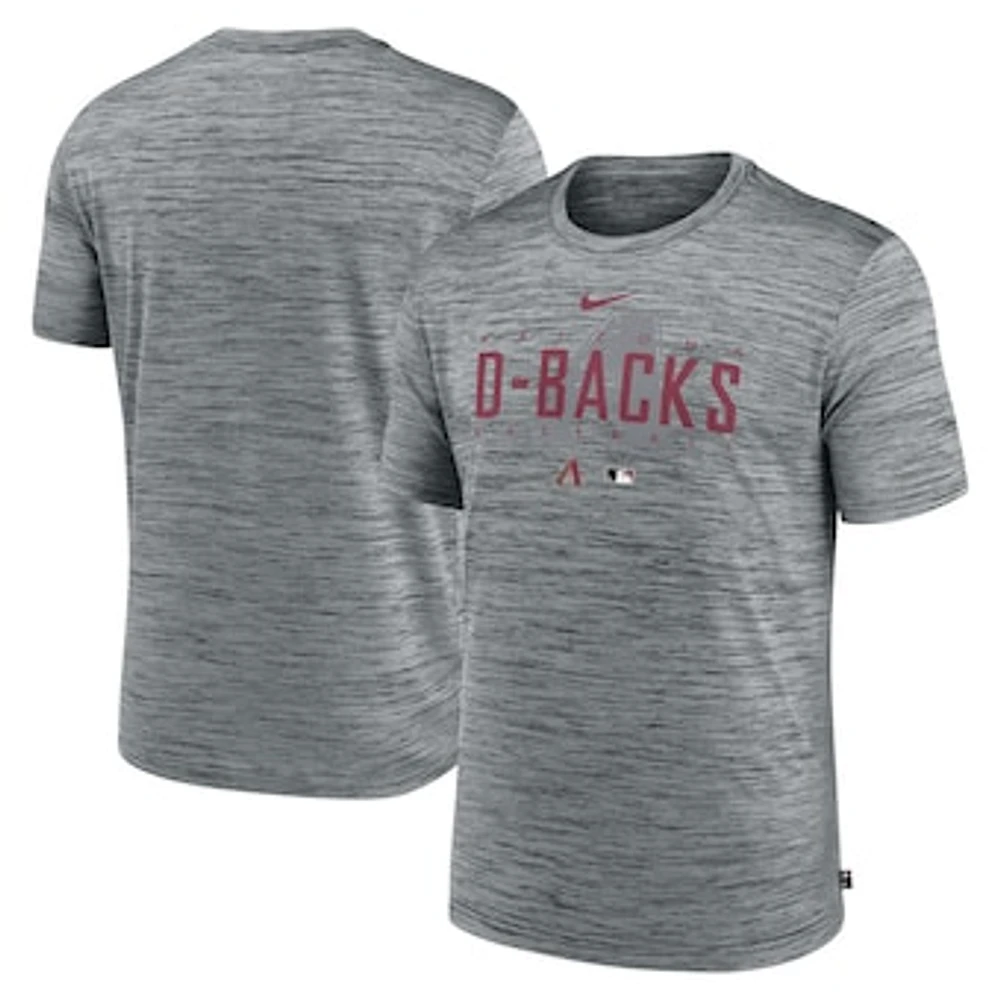 Men's Nike Heather Gray Arizona Diamondbacks Authentic Collection Velocity Performance Practice T-Shirt