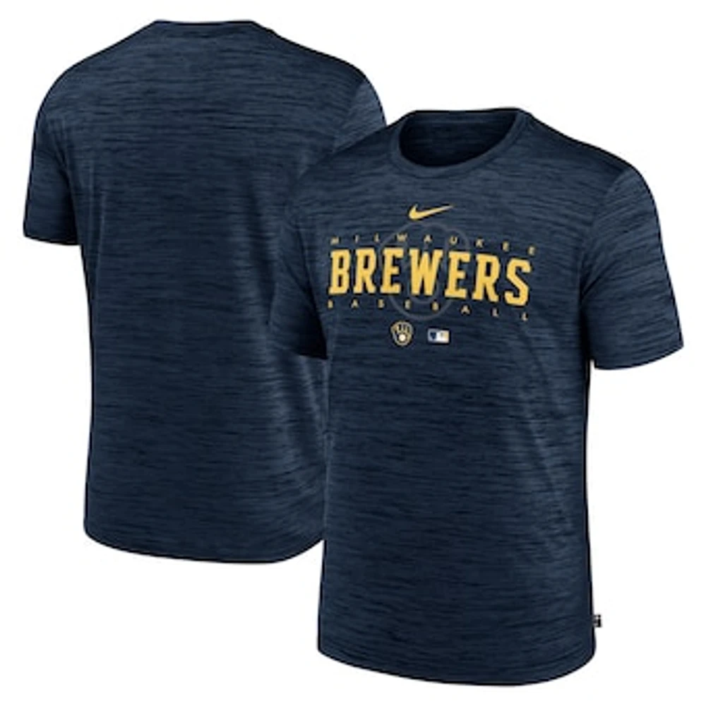 Men's Nike Navy Milwaukee Brewers Authentic Collection Velocity Performance Practice T-Shirt