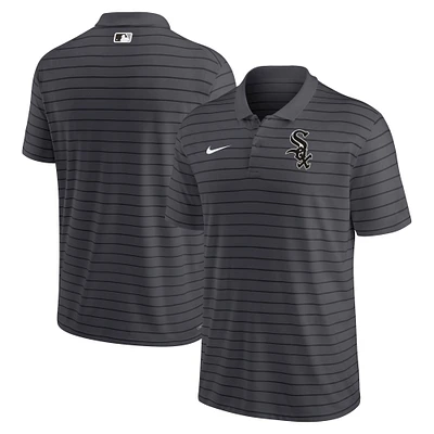 Men's Nike Heather Charcoal Chicago White Sox Authentic Collection Victory Striped Performance Polo